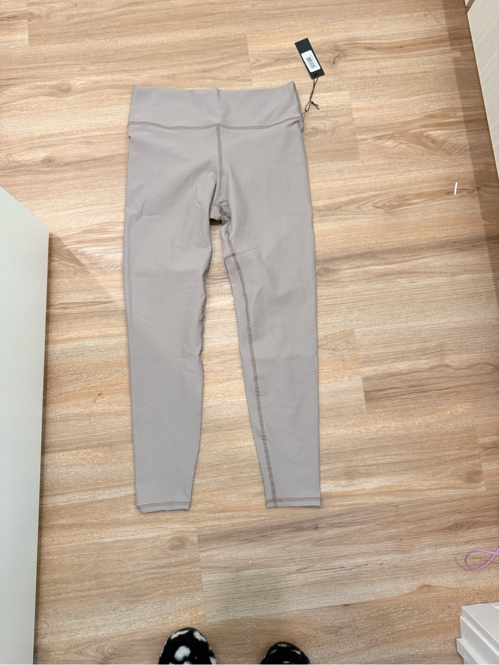 High-Waist Leggings in Light Taupe
